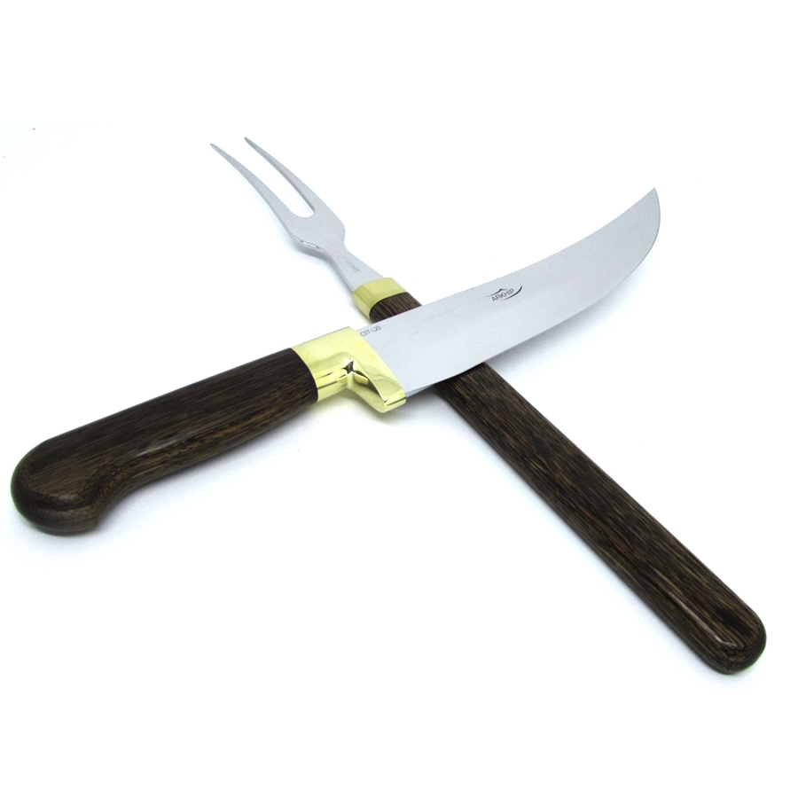 Garfo Churrasco Arkhip Cabo de Madeira 37 cm Total c/ Caixa