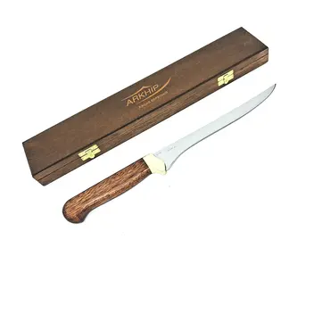 Faca Filetar Arkhip 7'' Polida Cabo Madeira Caixa