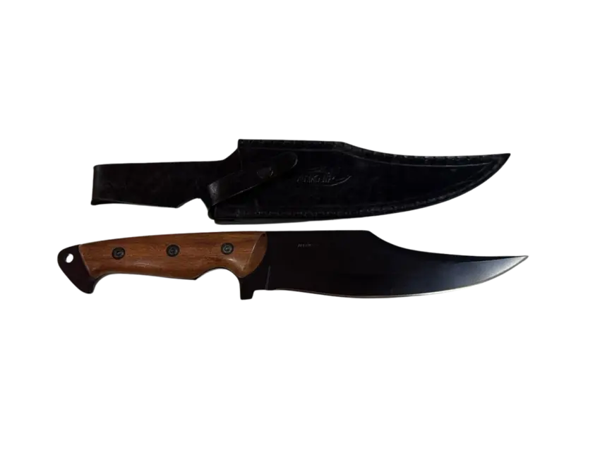 Faca Militar Arkhip Bolshoi 8'' Preta Cabo Madeira Bainha