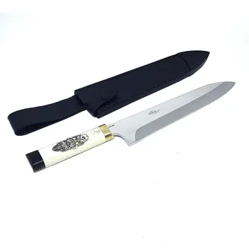 Faca Churrasco Arkhip Chef Plus 10'' Cabo Osso Flor Bainha