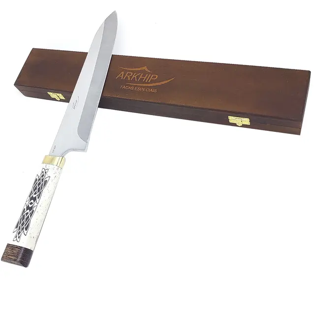 Faca Churrasco Arkhip Chef Plus 10'' Cabo Osso Desenho Caixa