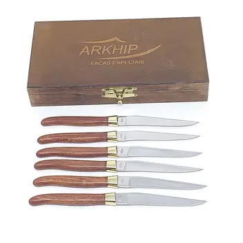 Faqueiro 6 peças Arkhip La Petit Seis 5'' Cabo Madeira Caixa