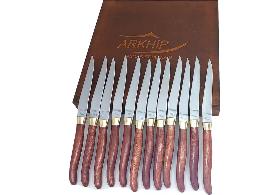 Faqueiro 12 peças Arkhip La Petit Doze 5'' Cabo Madeira Caixa