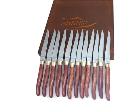 Faqueiro 12 peças Arkhip La Petit Doze 5'' Cabo Madeira Caixa