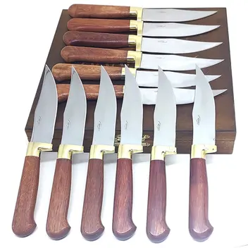 Faqueiro 12 peças Arkhip Pepita Doze 5'' Cabo Madeira Caixa