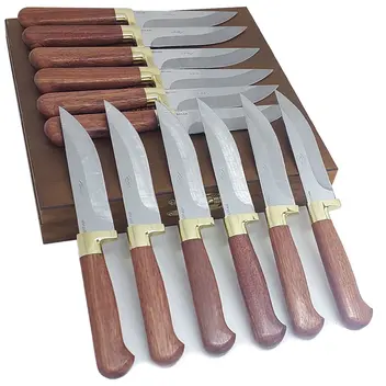 Faqueiro 12 peças Arkhip Pepitinha Doze 5'' Cabo Madeira Caixa