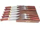 Faqueiro 6 Facas + 6 Garfos Arkhip Churrita Grill Seis 5'' Cabo Madeira Caixa
