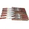Faqueiro 6 Facas + 6 Garfos Arkhip Pepitinha Grill Seis 5'' Cabo Madeira Caixa