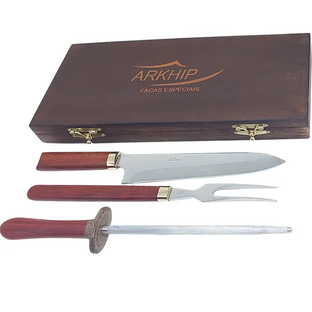 Kit Churrasco Arkhip Chef Plus Grill Chaira 10'' Cabo Madeira Caixa