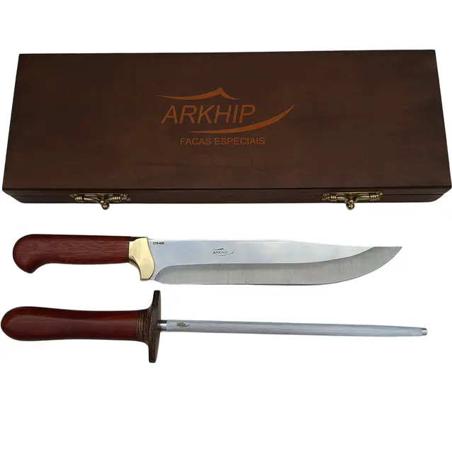 Kit Churrasco Arkhip Picanheira Chaira 10'' Cabo Madeira Caixa