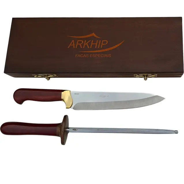 Kit Churrasco Arkhip Chef Cook Chaira 9'' Cabo Madeira Caixa