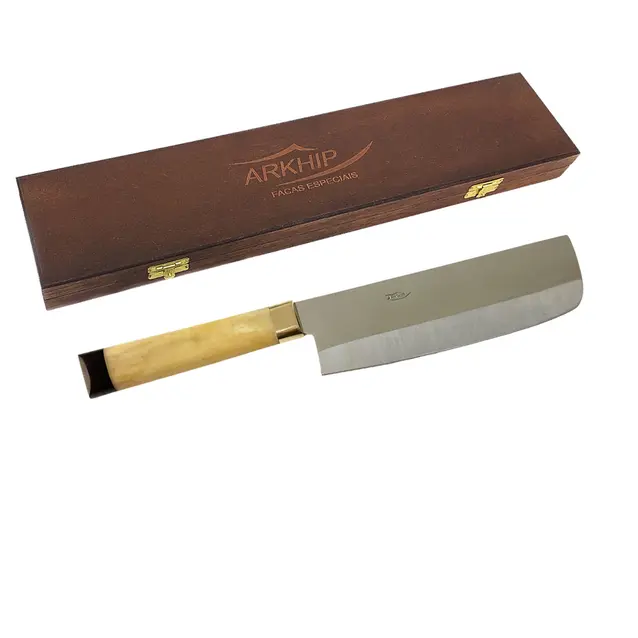 Faca Nakiri Arkhip 7" Cabo em Osso com Estojo de Madeira